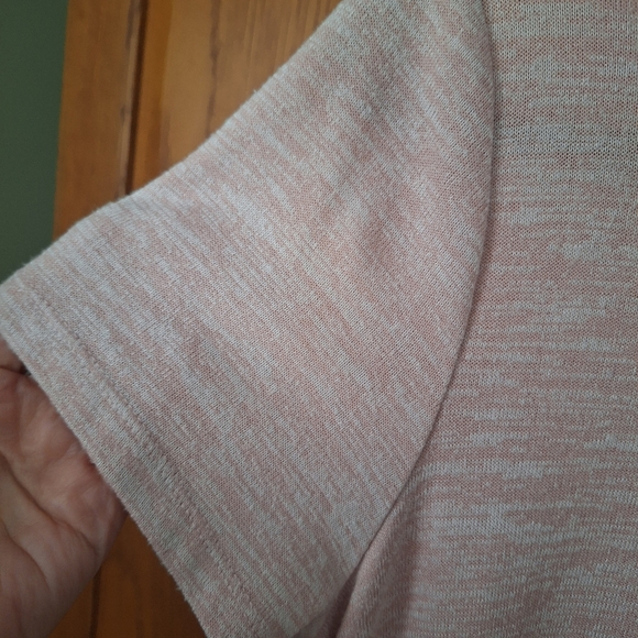 Lane Bryant  Short Sleeve Asymmetrical Midi Dress Light Pink Size 10/12 - Picture 5 of 10